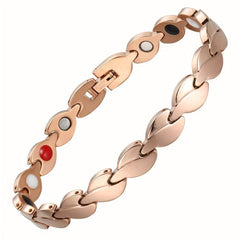 Women's Magnetic Love Heart Bracelet Titanium Steel Wristband Removal Tool Chris