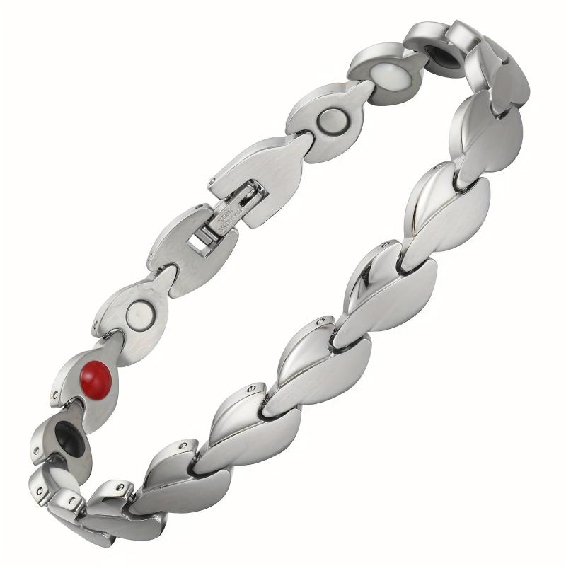 Women's Magnetic Love Heart Bracelet Titanium Steel Wristband Removal Tool Chris