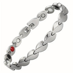 Women's Magnetic Love Heart Bracelet Titanium Steel Wristband Removal Tool Chris