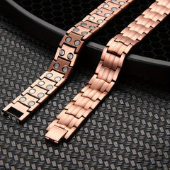 Copper Magnetic Bracelet with Double Row Magnets - Adjustable Jewelry