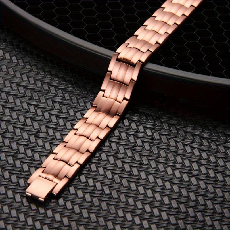 Copper Magnetic Bracelet with Double Row Magnets - Adjustable Jewelry