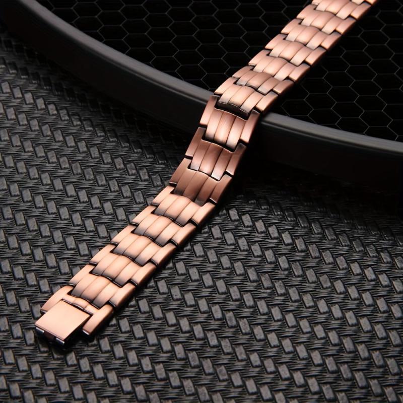 Copper Magnetic Bracelet with Double Row Magnets - Adjustable Jewelry