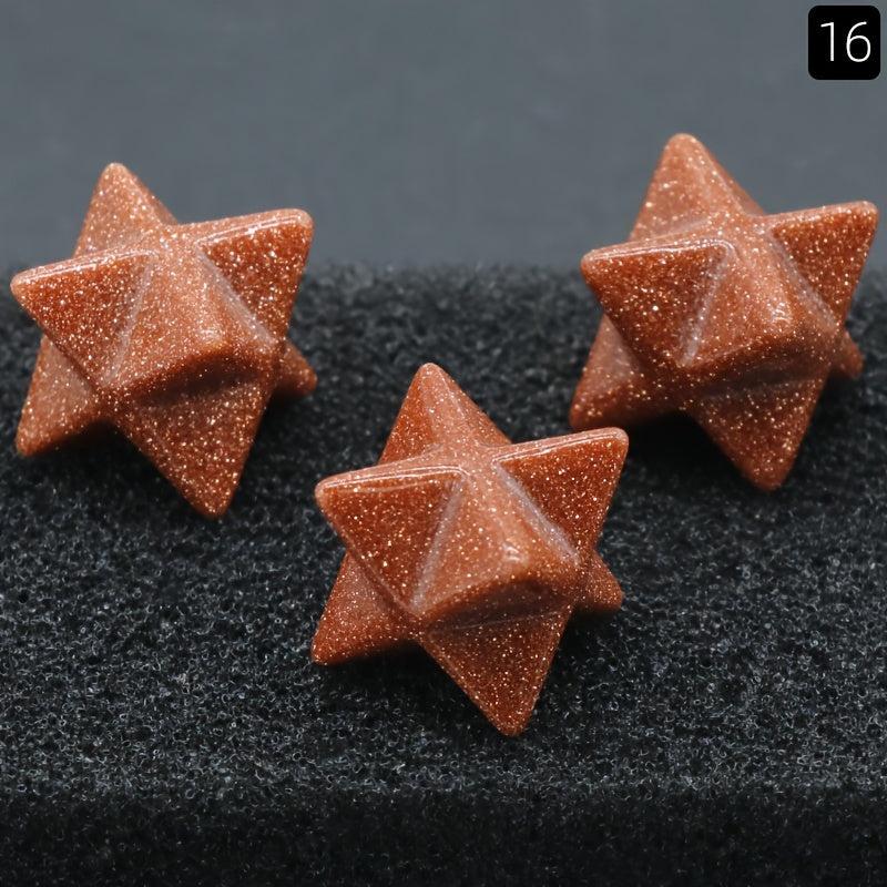 1PC Natural Stone Karba Star Red Stone Amethyst Energy Generator Hexagram