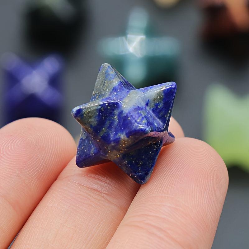 1PC Natural Stone Karba Star Red Stone Amethyst Energy Generator Hexagram