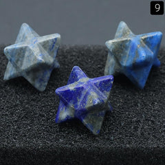 1PC Natural Stone Karba Star Red Stone Amethyst Energy Generator Hexagram