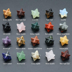 1PC Natural Stone Karba Star Red Stone Amethyst Energy Generator Hexagram