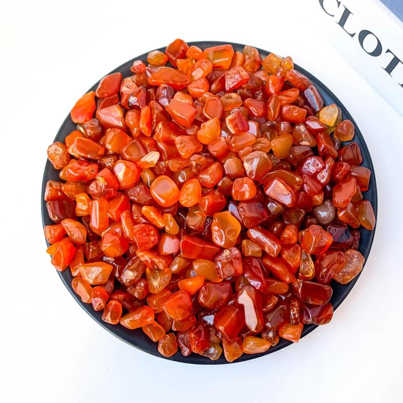 Red Agate Crystal Chips Polished Stones for Jewelry Making Garden Decor