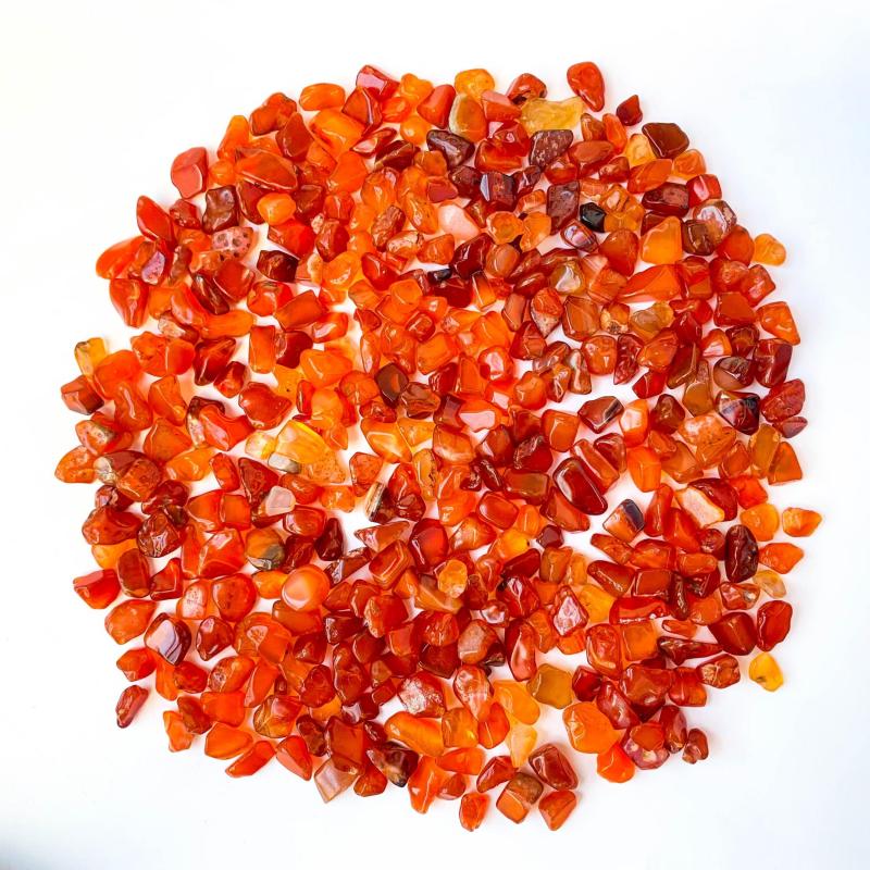 Red Agate Crystal Chips Polished Stones for Jewelry Making Garden Decor