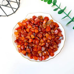 Red Agate Crystal Chips Polished Stones for Jewelry Making Garden Decor