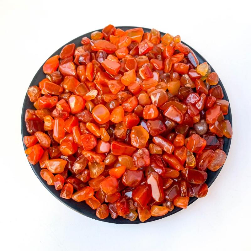 Red Agate Crystal Chips Polished Stones for Jewelry Making Garden Decor