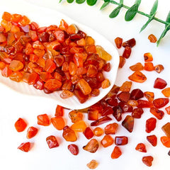Red Agate Crystal Chips Polished Stones for Jewelry Making Garden Decor
