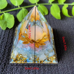 1 Pc Orgone Crystal Pyramid Positive Energy Flower Life Orgonite Crystal Pyramid