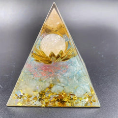 1 Pc Orgone Crystal Pyramid Positive Energy Flower Life Orgonite Crystal Pyramid