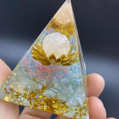 1 Pc Orgone Crystal Pyramid Positive Energy Flower Life Orgonite Crystal Pyramid