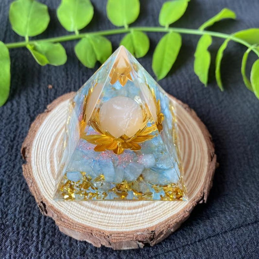 1 Pc Orgone Crystal Pyramid Positive Energy Flower Life Orgonite Crystal Pyramid