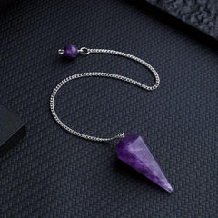Natural Stone Pointed Cone Pendant Crystal Gem Chakra Spiritual Necklace