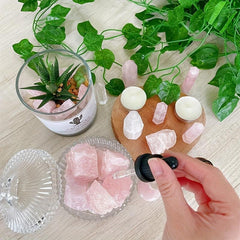 2oz 4oz Rose Quartz Raw Crystal Chunks for Home Office Decoration