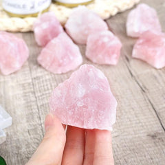 2oz 4oz Rose Quartz Raw Crystal Chunks for Home Office Decoration