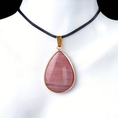 Crystal Pendant Necklace Natural Quartz Stone Pendant Necklace