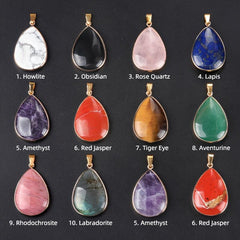 Crystal Pendant Necklace Natural Quartz Stone Pendant Necklace