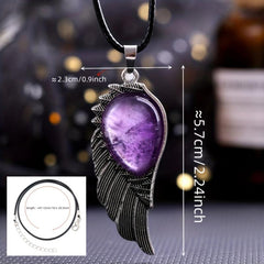 Natural Crystal Necklace Angel Pendant Gem Jewelry