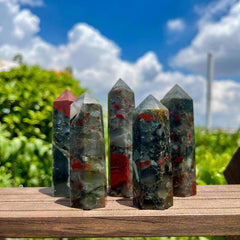 African Bloodstone Tower Chicken Blood Stone Point Crystal Healing Crystal