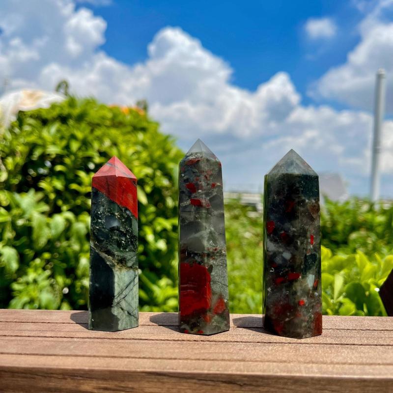 African Bloodstone Tower Chicken Blood Stone Point Crystal Healing Crystal