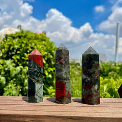 African Bloodstone Tower Chicken Blood Stone Point Crystal Healing Crystal