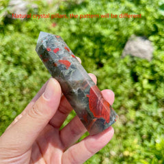 African Bloodstone Tower Chicken Blood Stone Point Crystal Healing Crystal