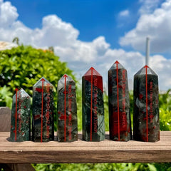 African Bloodstone Tower Chicken Blood Stone Point Crystal Healing Crystal
