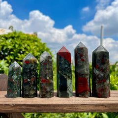 African Bloodstone Tower Chicken Blood Stone Point Crystal Healing Crystal