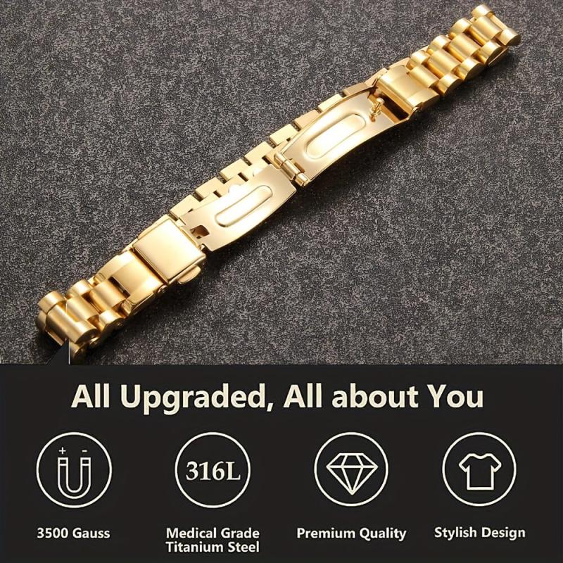 Men's Magnetic Titanium Steel Bracelet Single Row Strong Magnet Bracelet