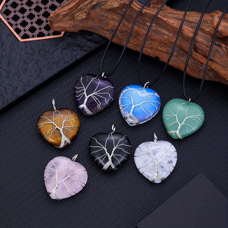 Women's Chakra Healing Crystal Necklace Set