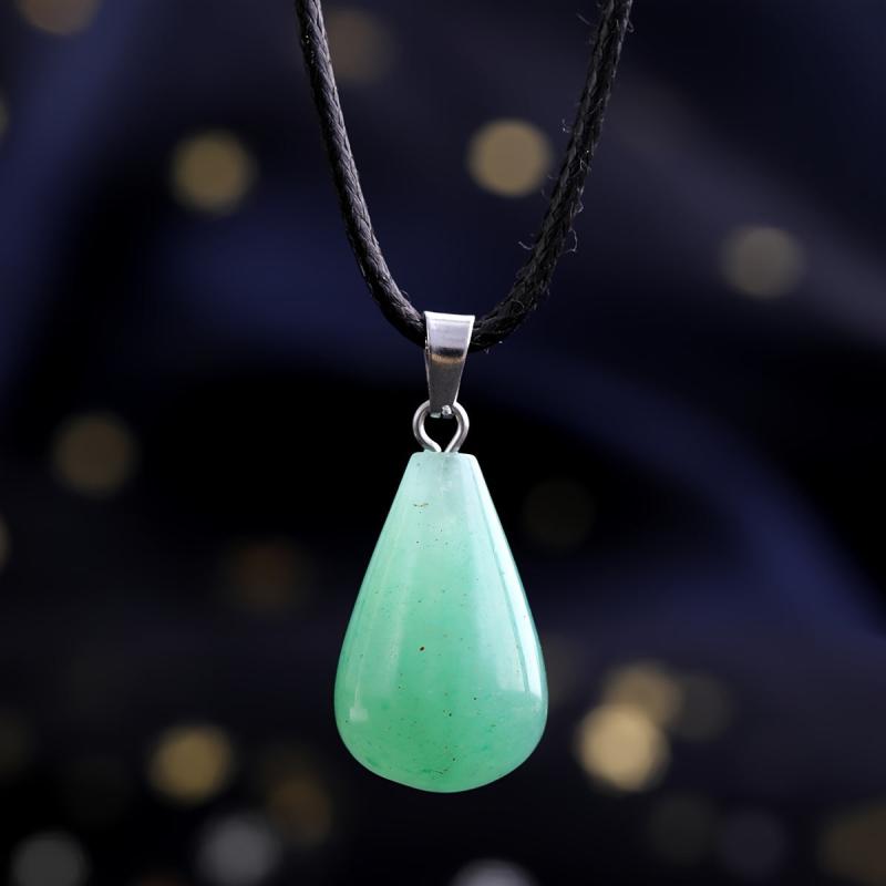 Natural Stone Water Drop Necklace Gem Energy Crystal Protection Women's Necklace