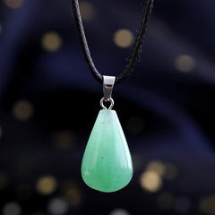 Natural Stone Water Drop Necklace Gem Energy Crystal Protection Women's Necklace