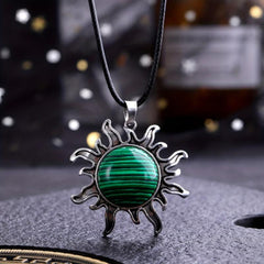 Natural Stone Crystal Sunflower Pendant DIY Necklace Women's Jewelry