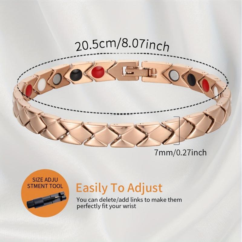Women's Titanium Magnetic Bracelet Adjustable Length with Size Tool