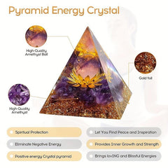 Positive Energy Orgone Pyramid Reduce Stress Chakra Healing Luck Crystals Gift
