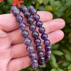 Amethyst Crystal Bead Bracelet Purple Amethyst Bracelet Crystals Meaningful Gift