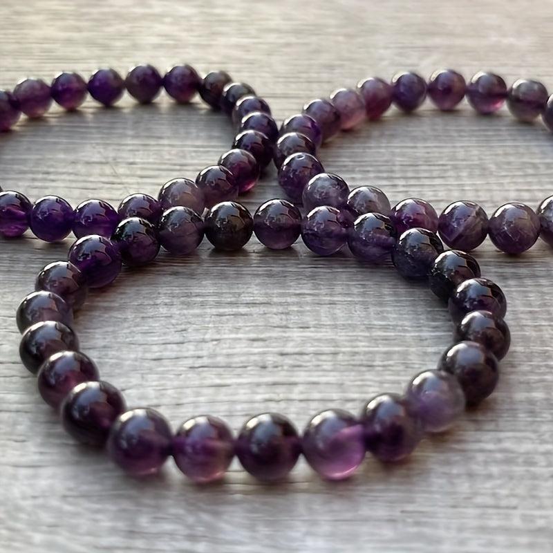 Amethyst Crystal Bead Bracelet Purple Amethyst Bracelet Crystals Meaningful Gift