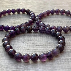 Amethyst Crystal Bead Bracelet Purple Amethyst Bracelet Crystals Meaningful Gift