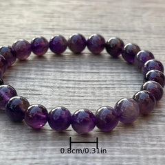 Amethyst Crystal Bead Bracelet Purple Amethyst Bracelet Crystals Meaningful Gift