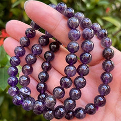 Amethyst Crystal Bead Bracelet Purple Amethyst Bracelet Crystals Meaningful Gift