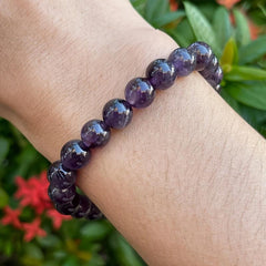 Amethyst Crystal Bead Bracelet Purple Amethyst Bracelet Crystals Meaningful Gift