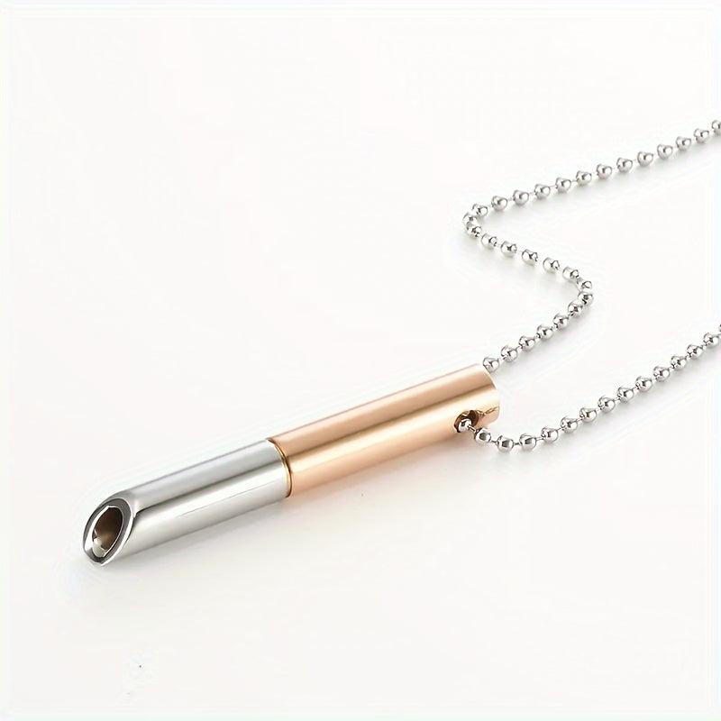Stainless Steel Yoga Breathing Necklace Whistle Device for Men and Women