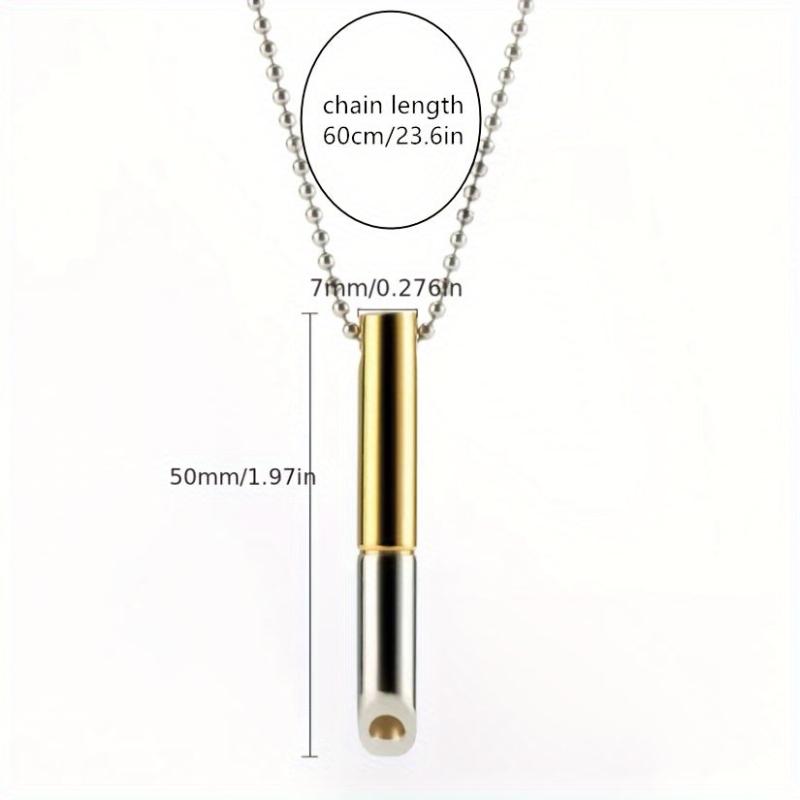 Stainless Steel Yoga Breathing Necklace Whistle Device for Men and Women
