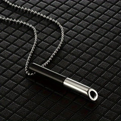 Stainless Steel Yoga Breathing Necklace Whistle Device for Men and Women