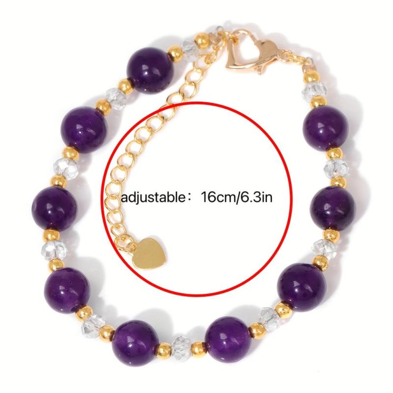 Natural Amethyst Hand Bracelet Energy Stone Bracelet Women's Bracelet
