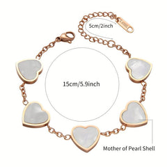 Love Heart Magnetic Bracelet for Women Mother of Pearl Shell Neodymium Magnets