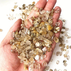 50g 100g Natural Golden Rutile Quartz Tumbled Chips Stone